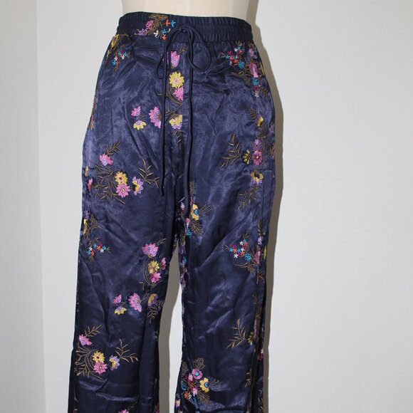 NWT Johnny Was Biya JWLA Misty Easy Pant Embroidery Wide Leg Drawstring Pants - Picture 5 of 9